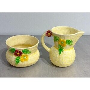 Vtg Wade Heath England Cream and Sugar Set Made 1938-1950 With Crazing